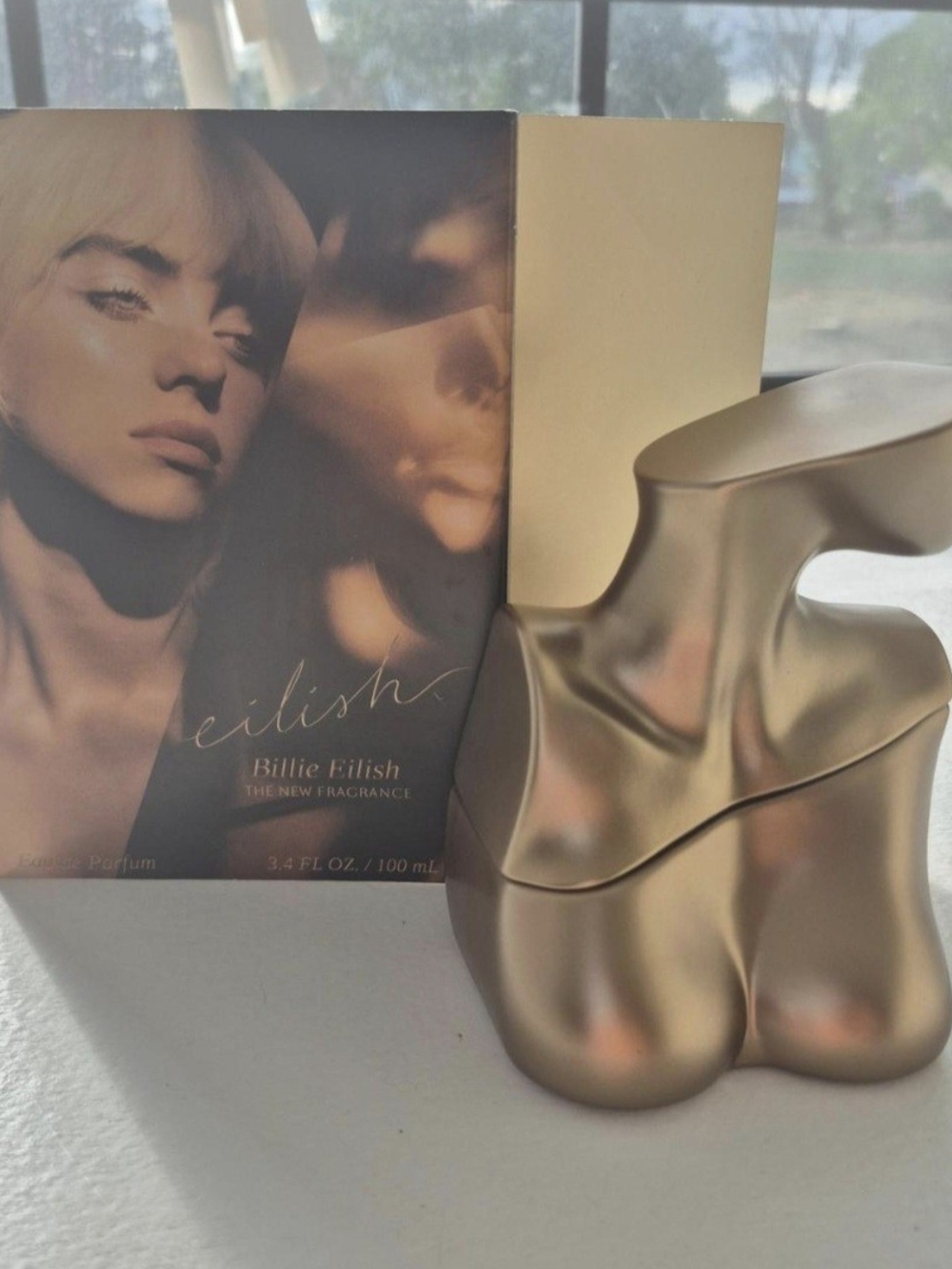 Billie Eilish Sculpted Metallic Gold Perfume Bottle - Billie Eilish